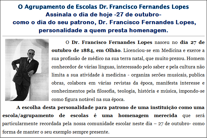 Dia 27 de outubro - DIA DO NOSSO PATRONO